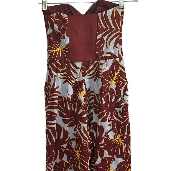 H&M Conscious Tropical Strapless Jumpsuit Size 2 Multicolor Summer Casual - Picture 12 of 16